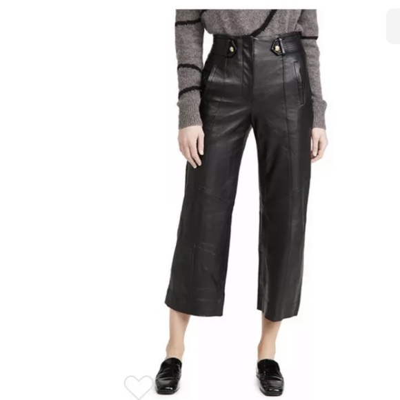 VERONICA BEARD Agee wide-leg leather pants-NWT-6 - Picture 11 of 12